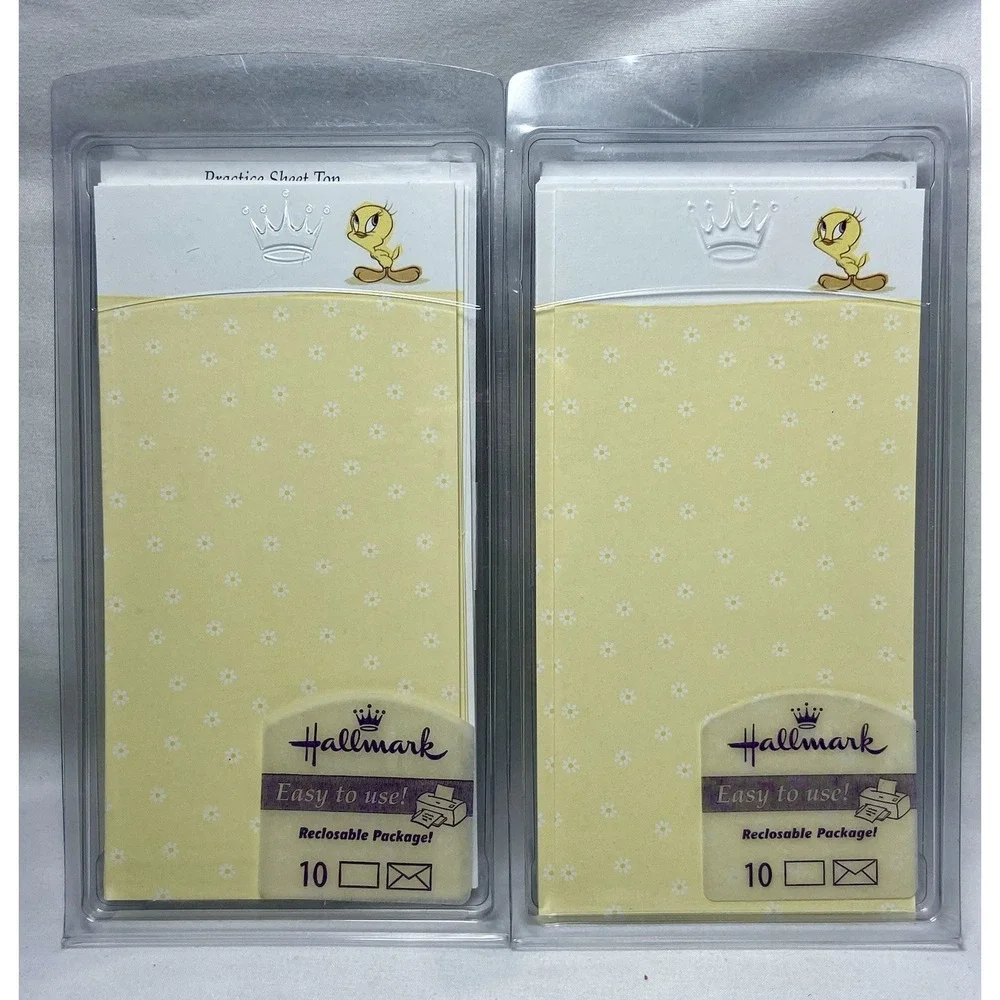 2 Sets Of 10 Hallmark Looney Tweety Bird Single Panel Blank Notes Printer